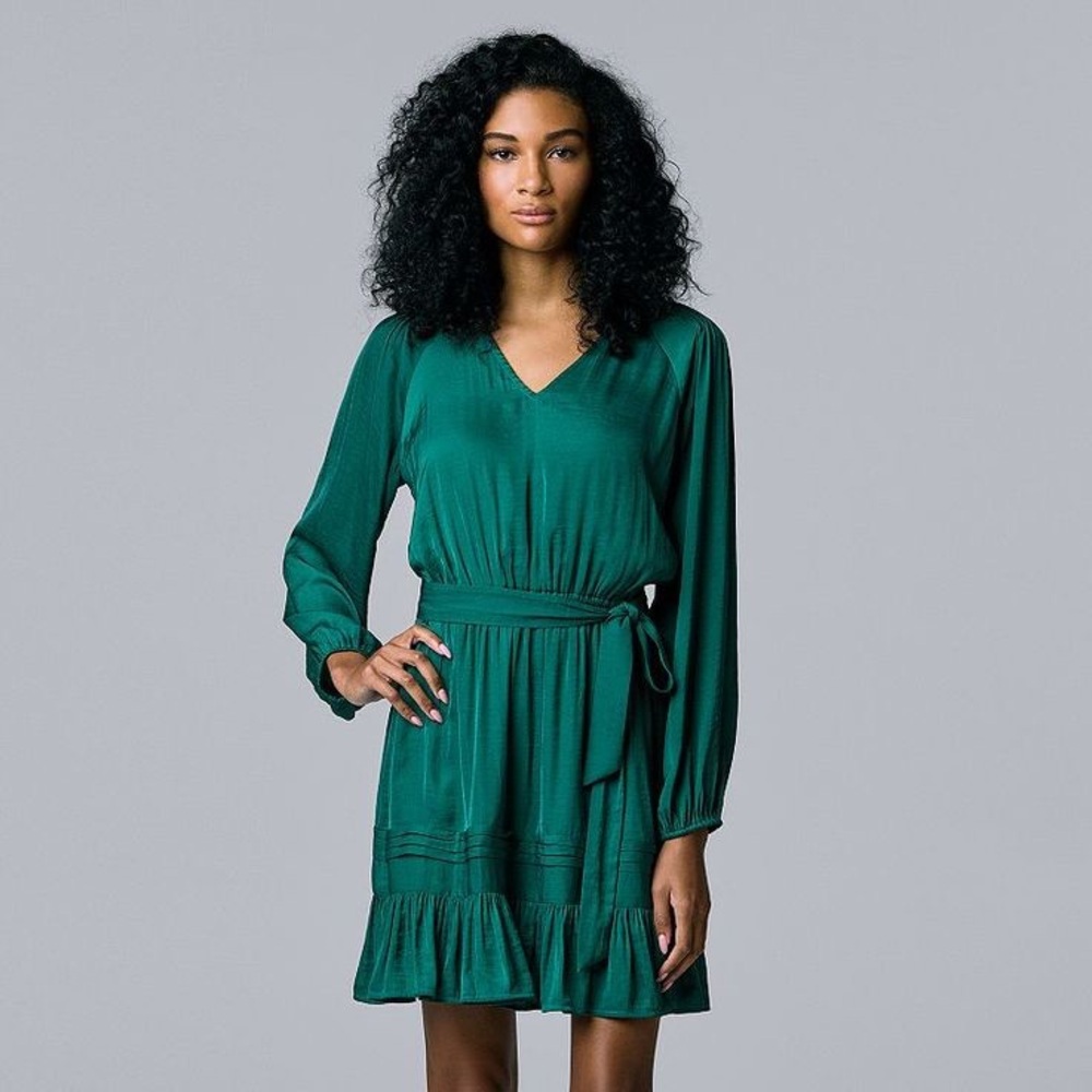 Emerald green cocktail dress